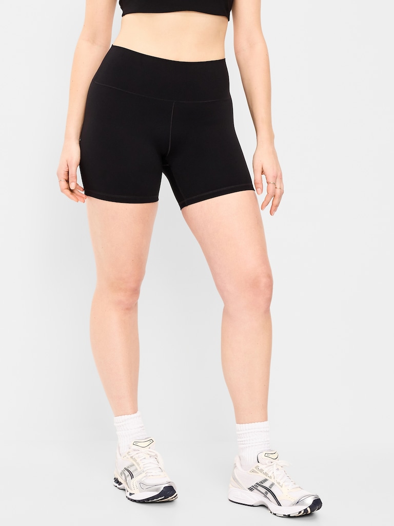 High-Waisted StudioSmooth Biker Shorts -- 6-inch inseam