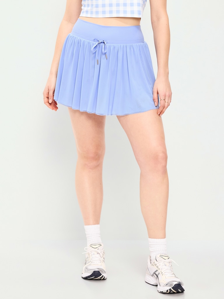 High-Waisted Mesh Skort