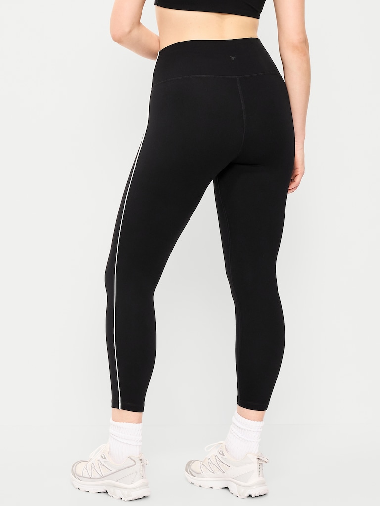 High-Waisted StudioSmooth 7/8 Side-Striped Leggings