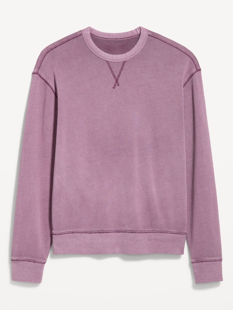 Loose Garment-Washed Crew-Neck Sweatshirt