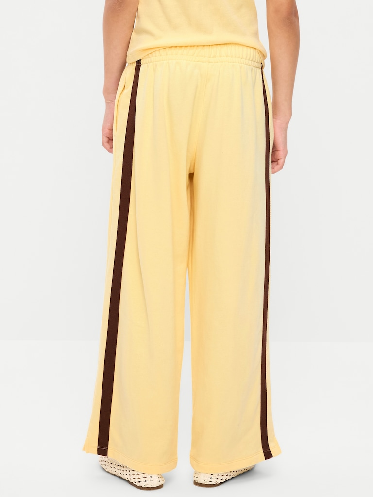 Baggy French-Terry Straight-Leg Retro Sweatpants for Girls