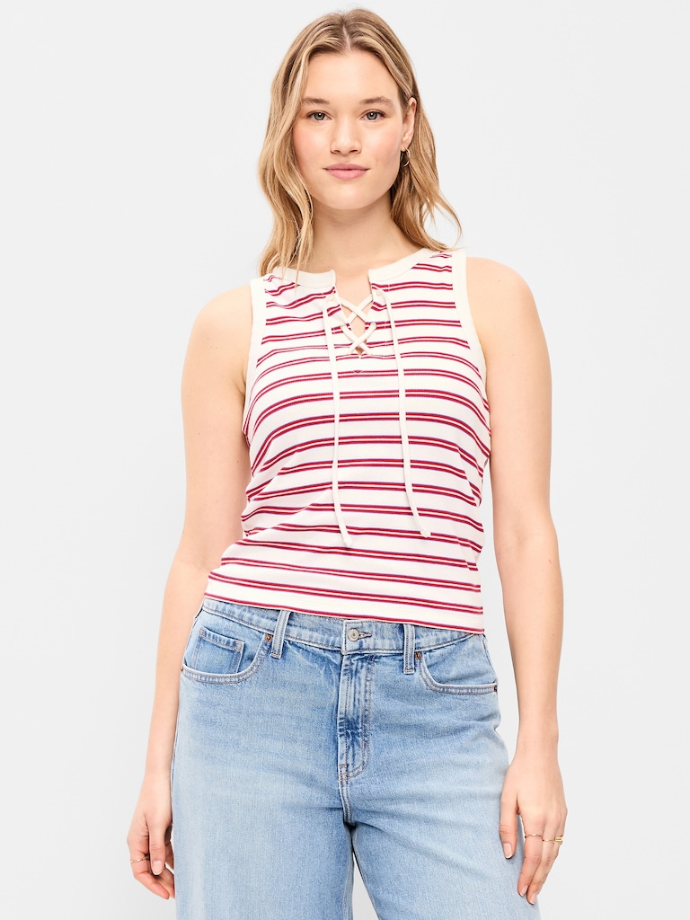 Lace-Up Tank Top