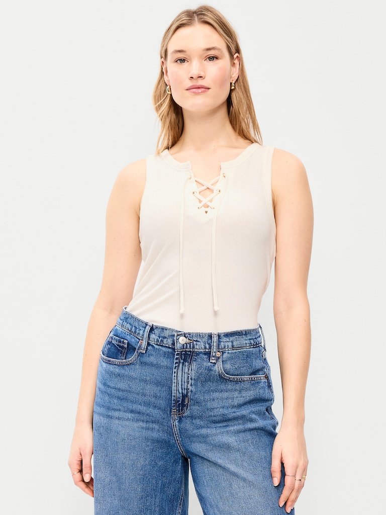 Lace-Up Tank Top