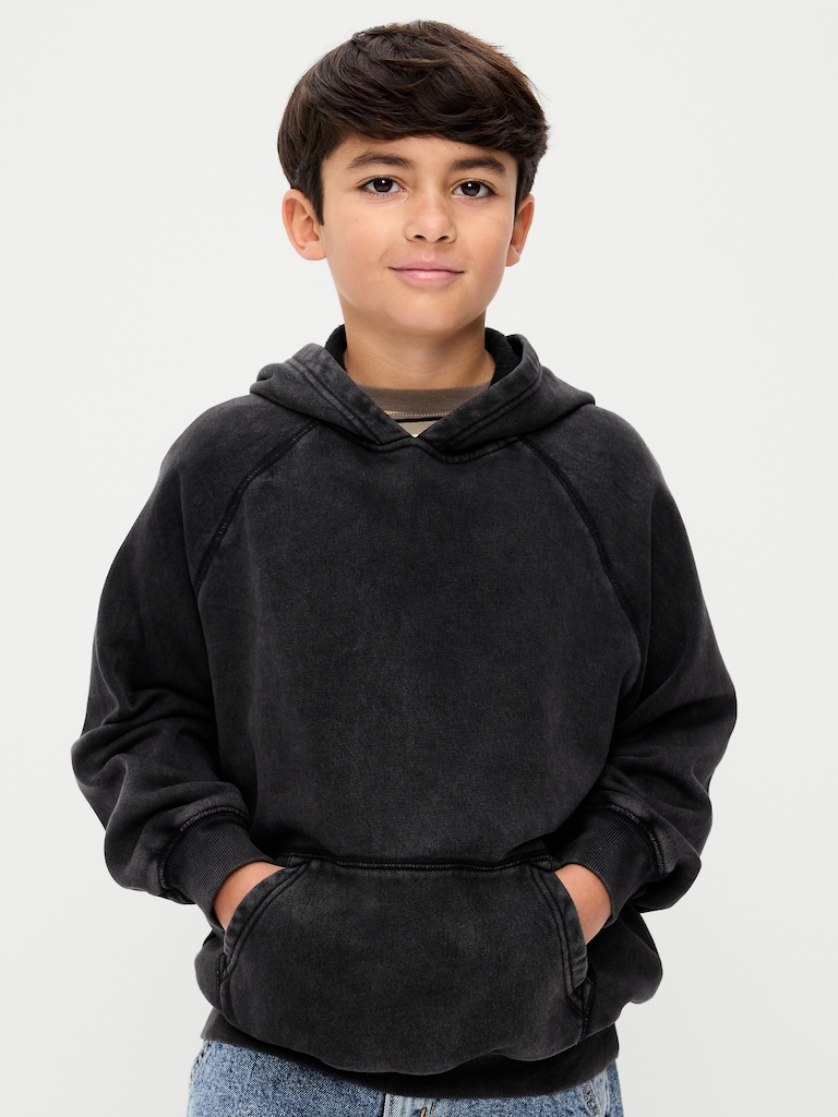 Oversized Washed Pullover Hoodie for Boys