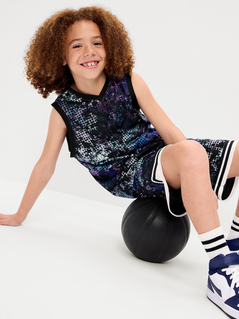 Knee Length Mesh Basketball Shorts for Boys