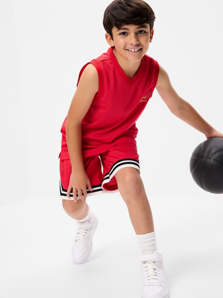 Mesh Graphic Basketball Tank Top for Boys