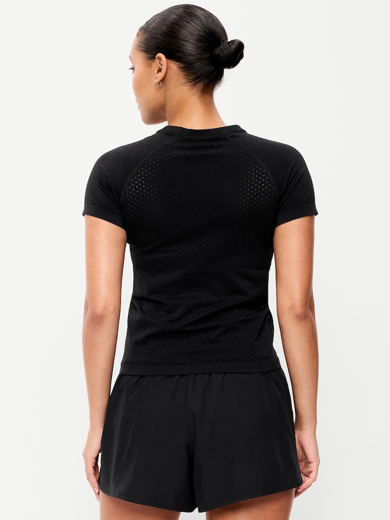 Seamless Textured Cropped T-Shirt