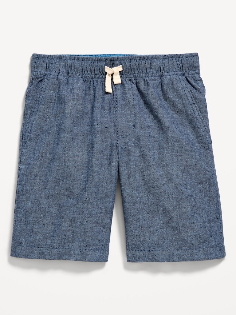 Knee Length Linen-Blend Dock Shorts for Boys