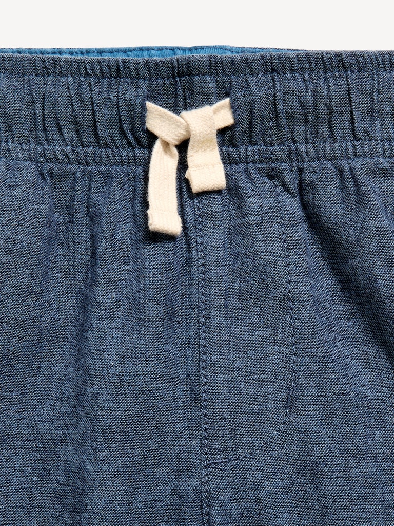 Knee Length Linen-Blend Dock Shorts for Boys