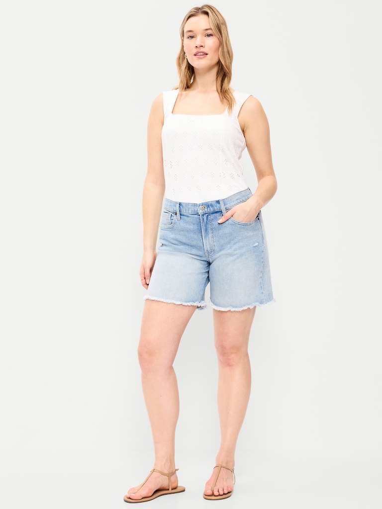 High-Waisted OG Jean Cut-Off Shorts -- 7-inch inseam