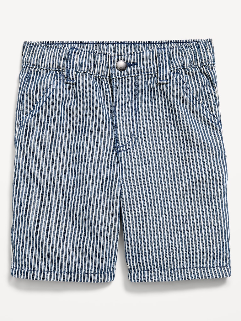 Baggy Striped Carpenter Jean Shorts for Toddler Boys