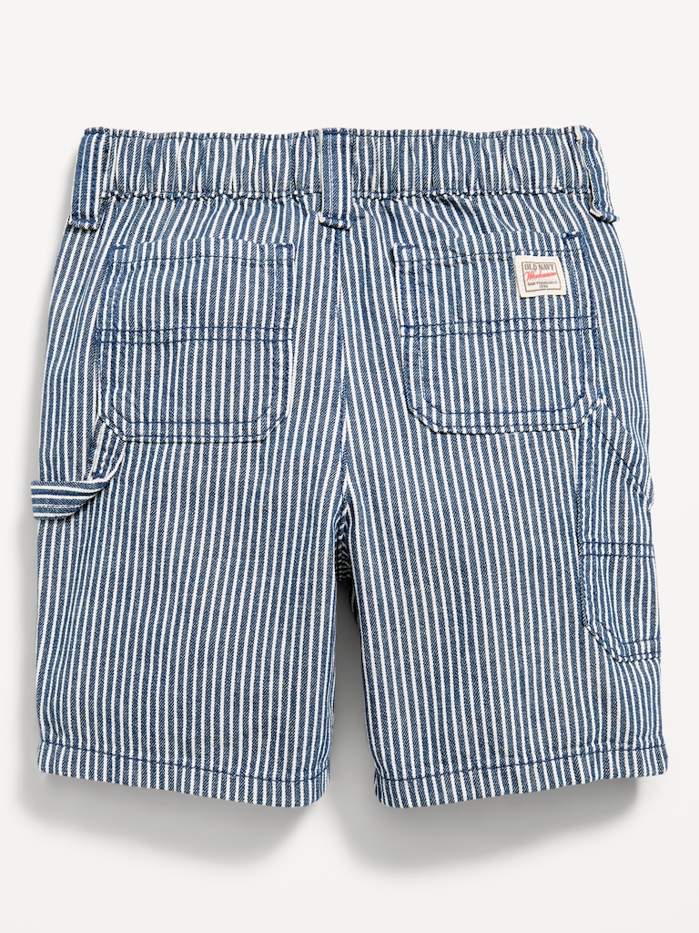 Baggy Striped Carpenter Jean Shorts for Toddler Boys