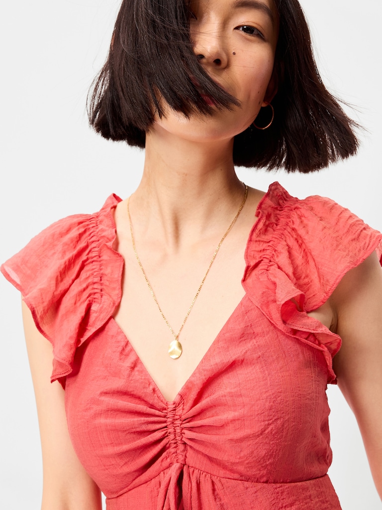 Flutter-Sleeve Fit & Flare Mini Dress