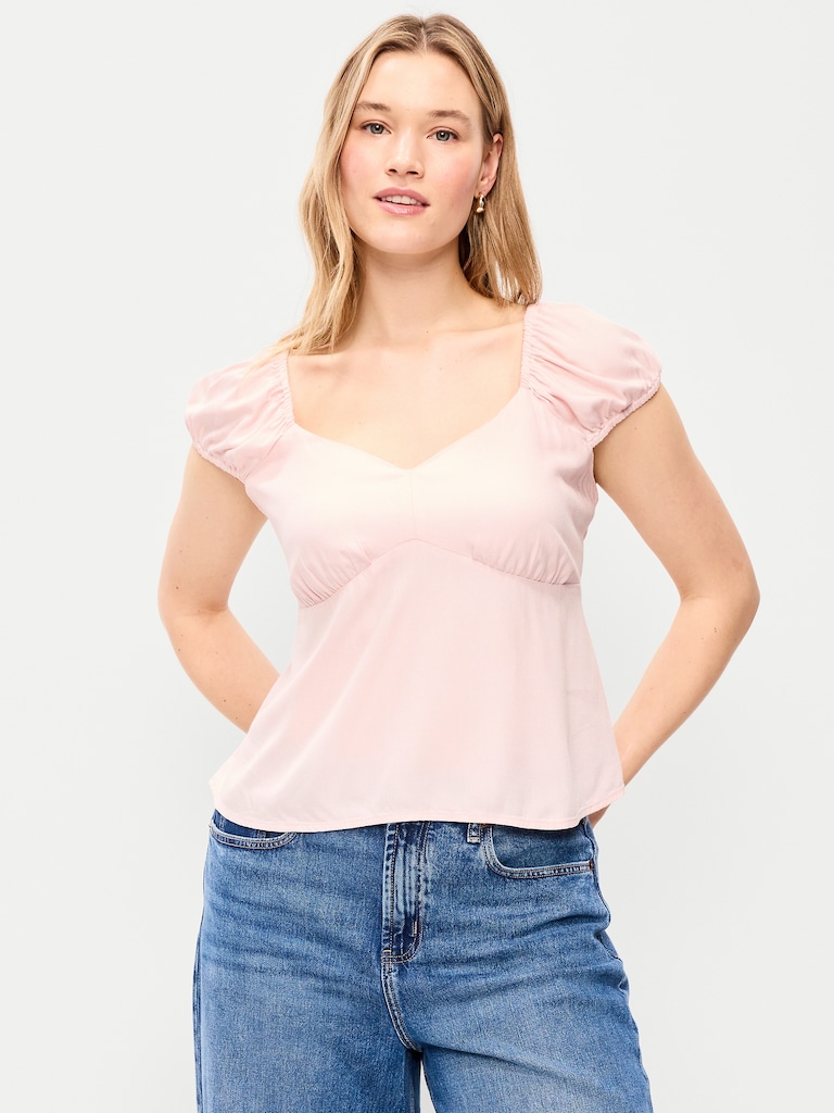 Fitted Cap-Sleeve Top