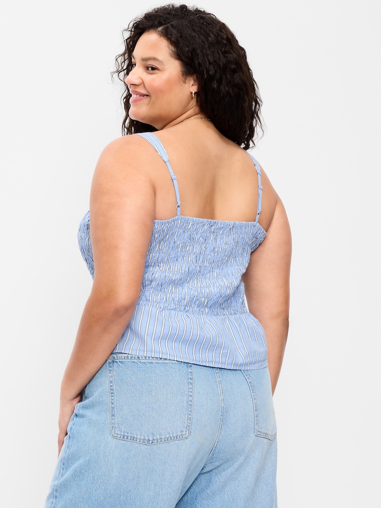 Smocked Peplum Tank Top