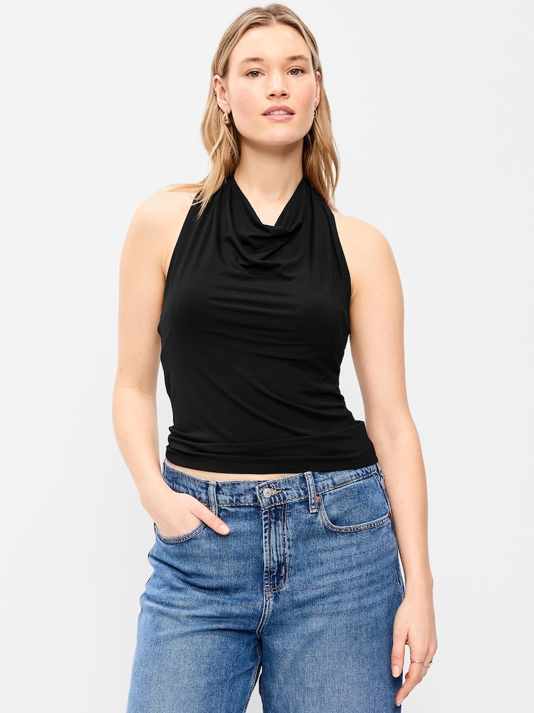 Cowl-Neck Halter Top