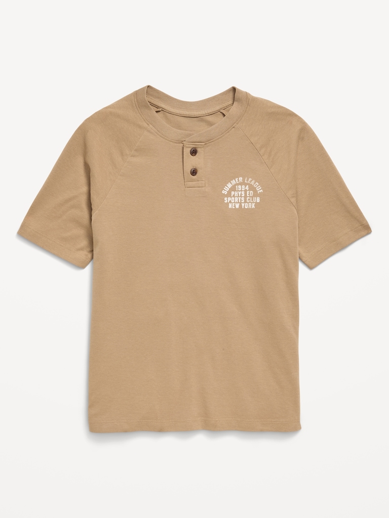 Softest Short-Sleeve Graphic Henley T-Shirt for Boys