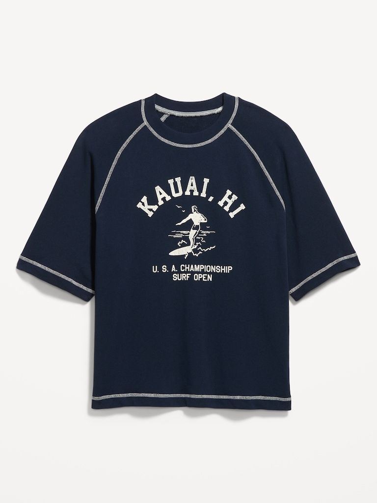 Loose Raglan Cropped Sweatshirt