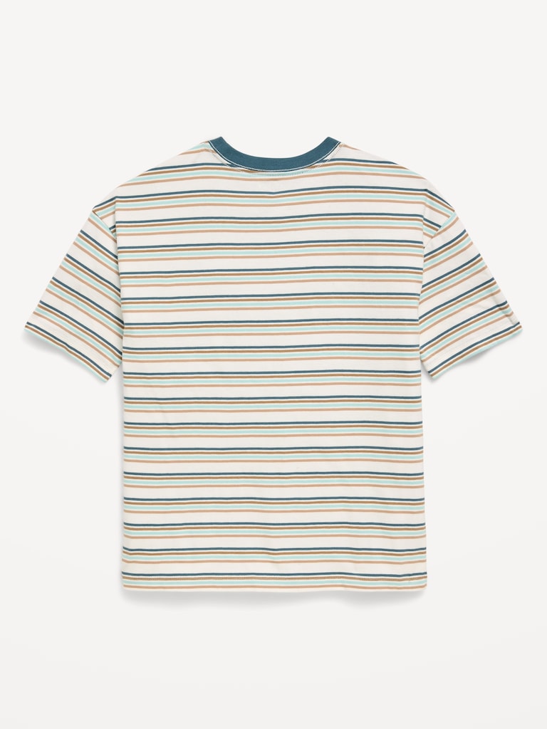 Oversized Short-Sleeve Striped T-Shirt for Boys