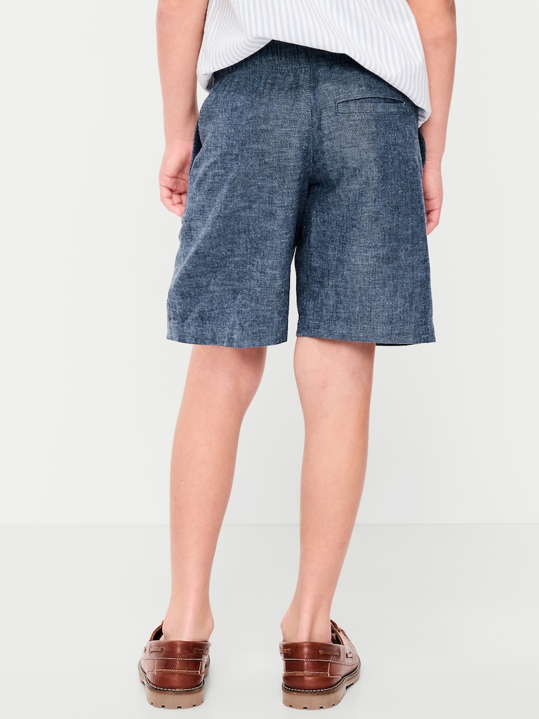 Knee Length Linen-Blend Dock Shorts for Boys