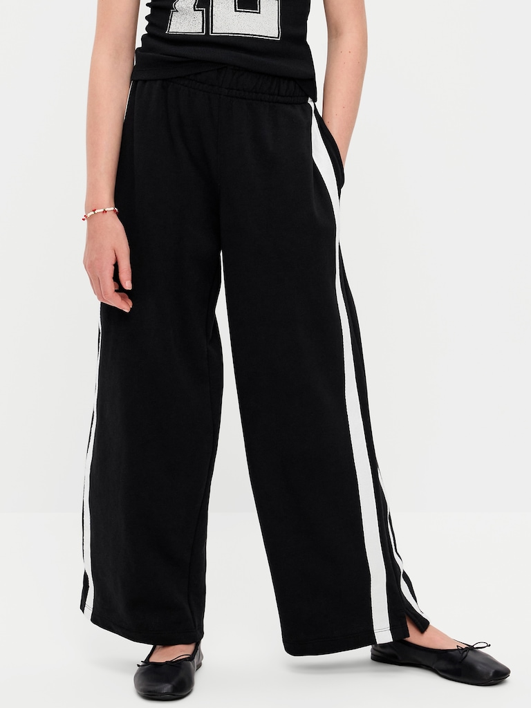 Baggy French-Terry Straight-Leg Retro Sweatpants for Girls
