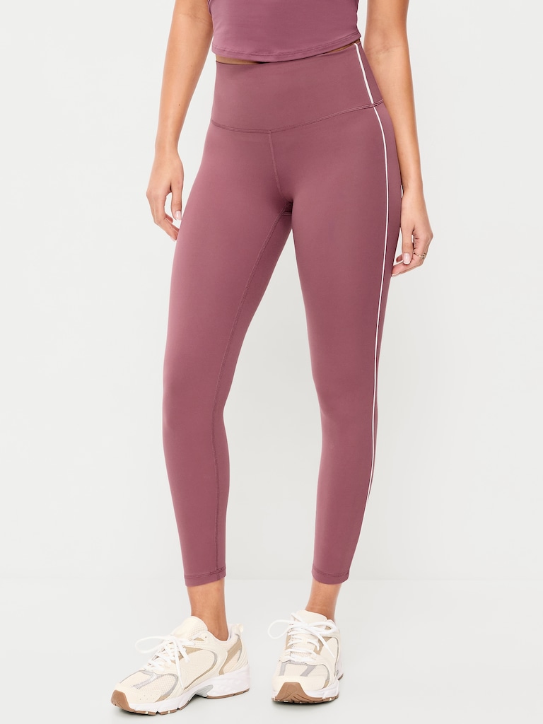 High-Waisted StudioSmooth 7/8 Side-Striped Leggings