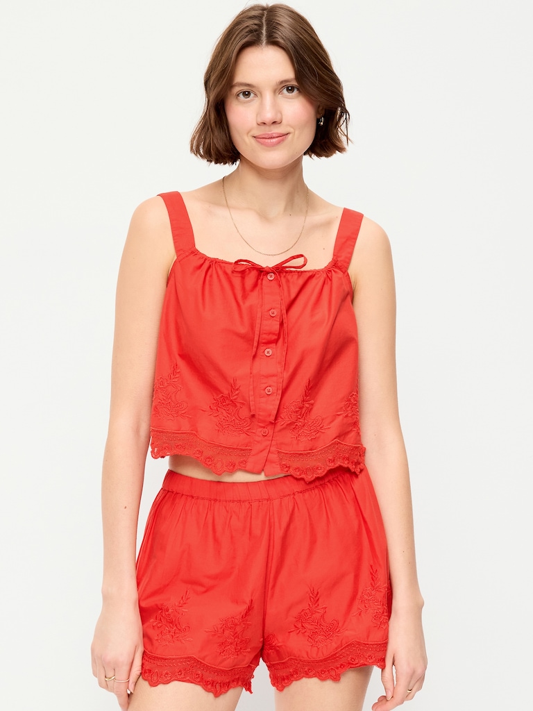 Tie-Front Cami Tank Top