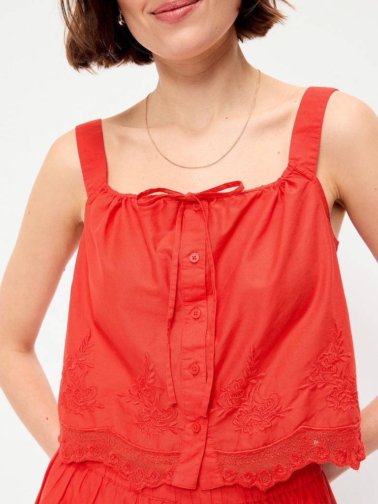 Tie-Front Cami Tank Top