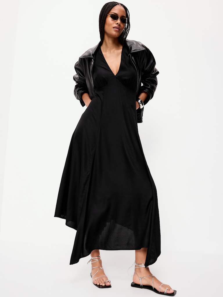 Handkerchief Hem Midi Dress