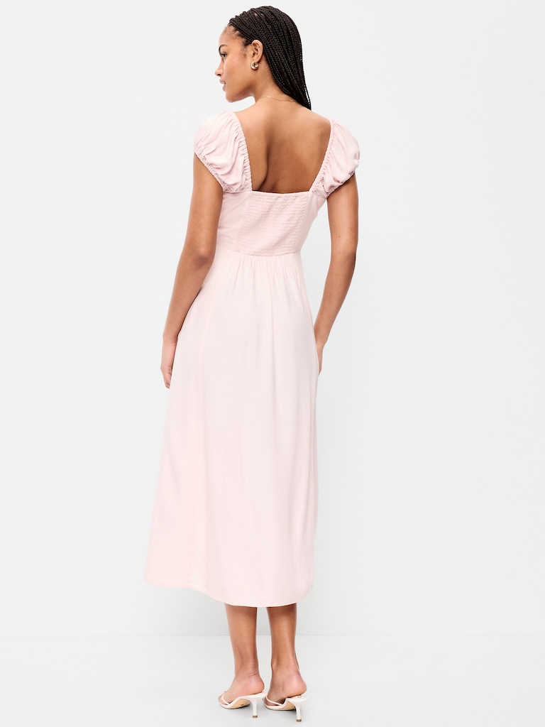 Short-Sleeve Fit & Flare Midi Dress