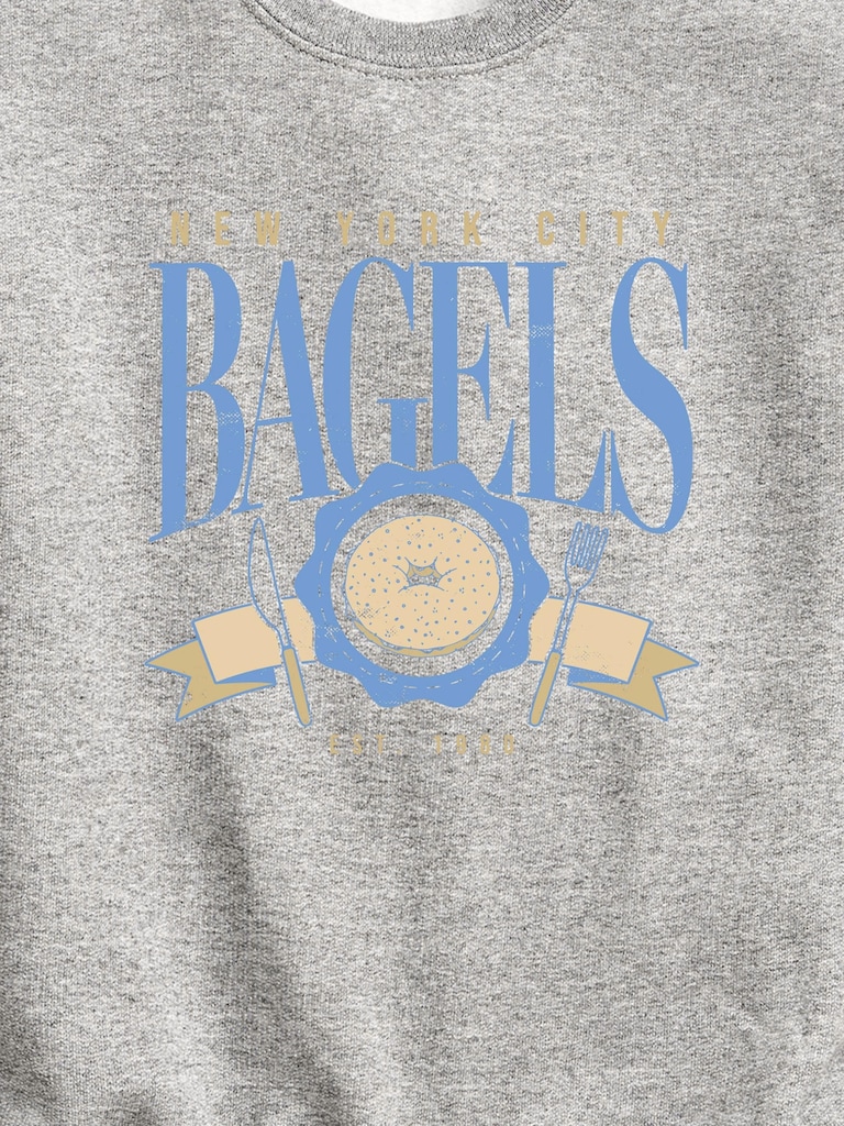Kids NYC Bagels Crew Fleece Sweatshirt