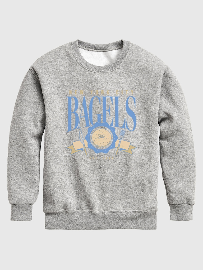 Kids NYC Bagels Crew Fleece Sweatshirt