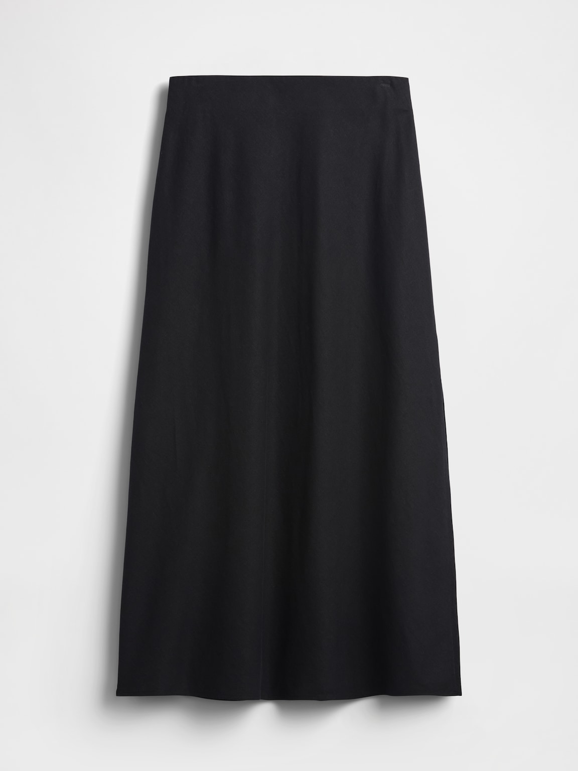 Linen-Blend Maxi Slip Skirt