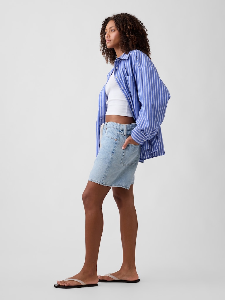 5" Mid Rise SuperSoft Drawstring Denim Shorts