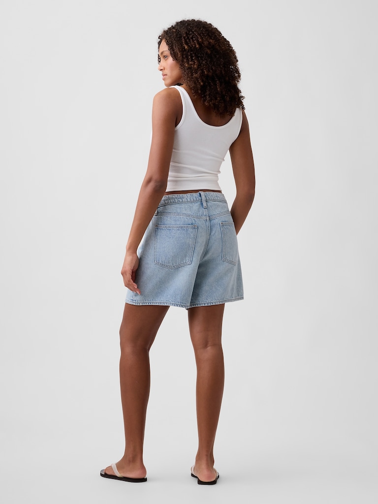 5" Mid Rise SuperSoft Drawstring Denim Shorts