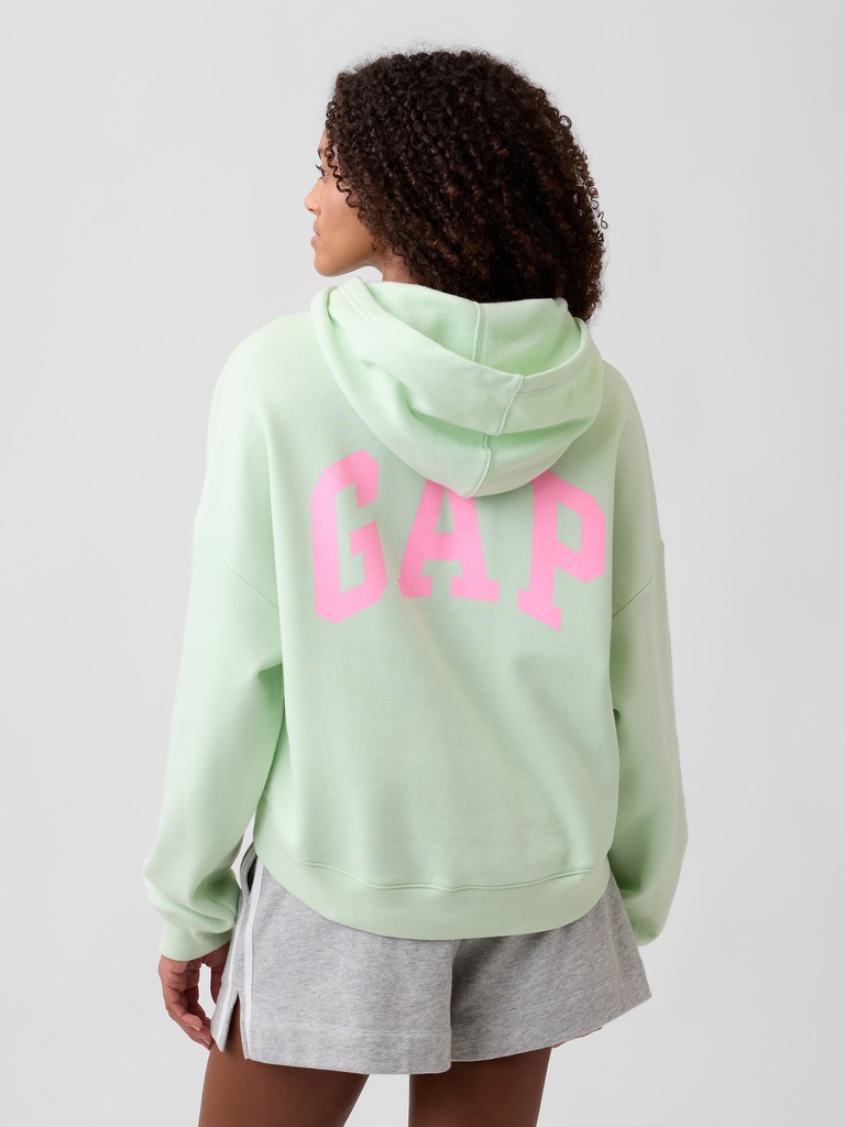 Relaxed Gap Mini-Logo Cropped Hoodie