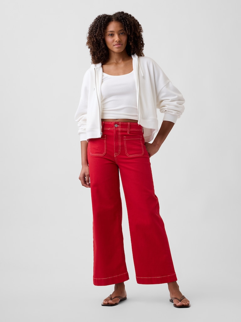 High Rise Wide-Leg Crop Jeans