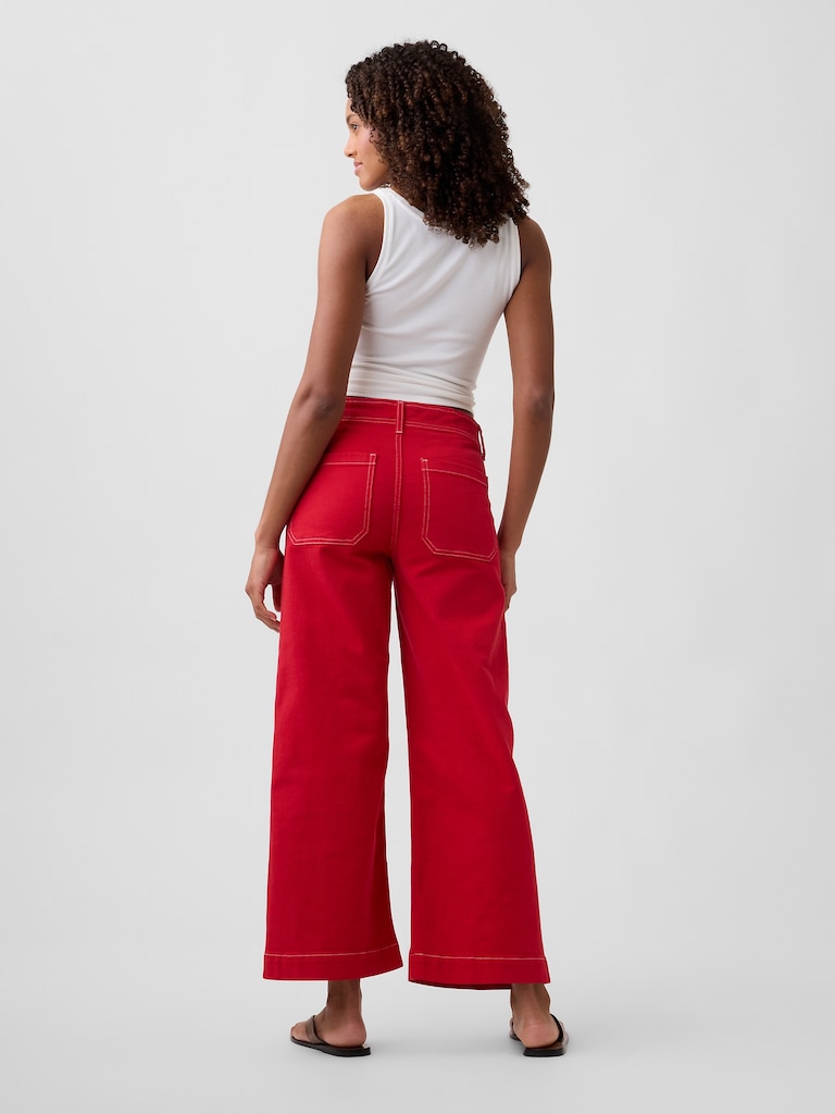 High Rise Wide-Leg Crop Jeans
