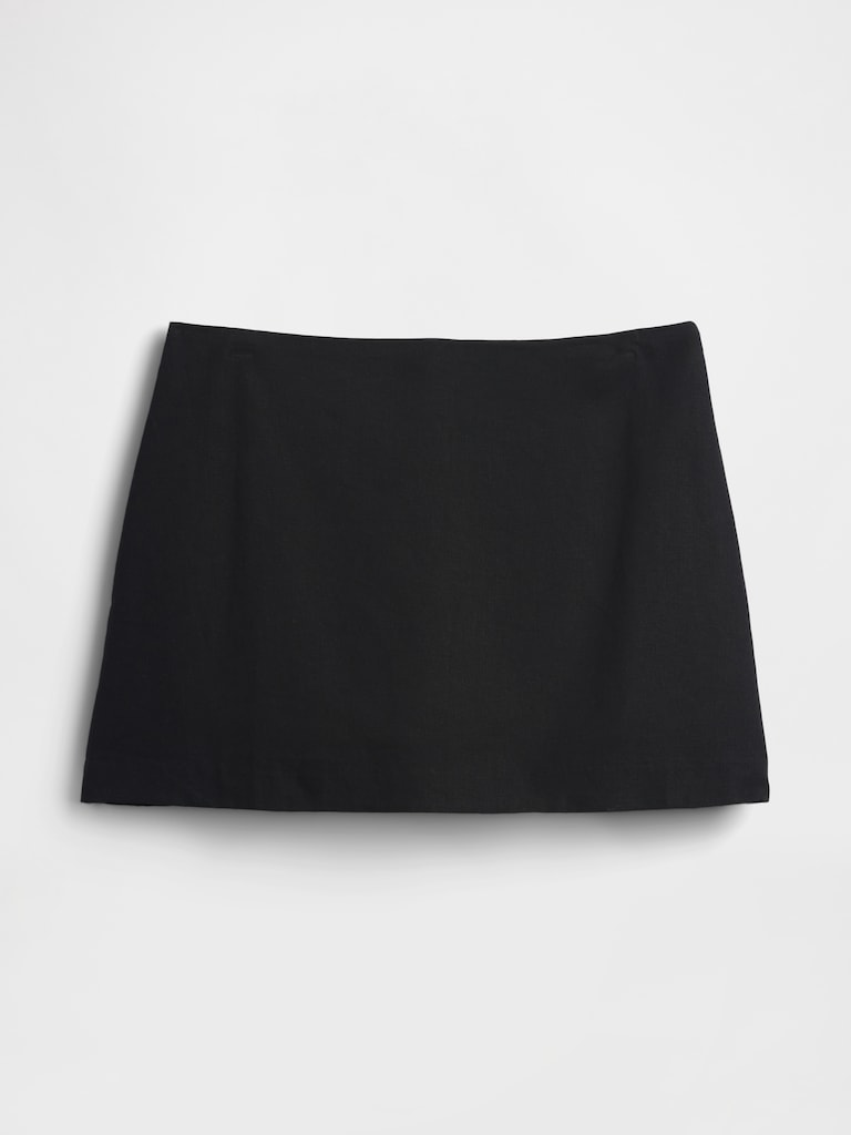 Linen-Blend Mini Skort