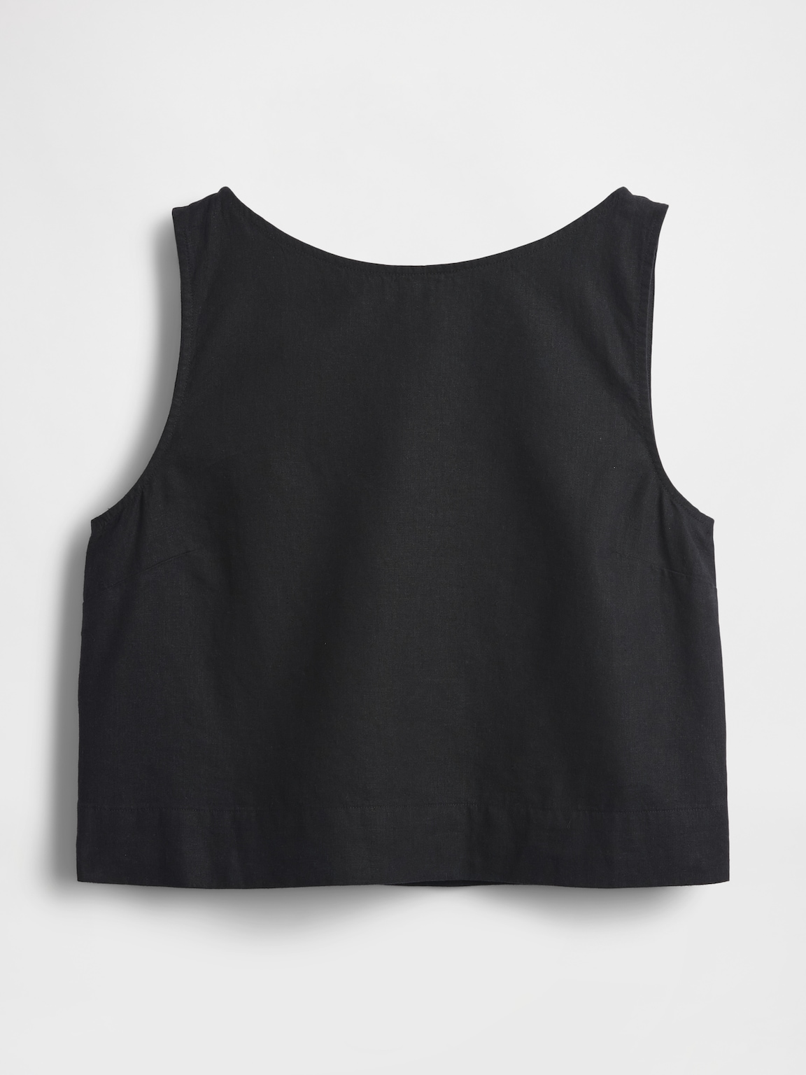 Linen-Blend Crop Shell Tank Top
