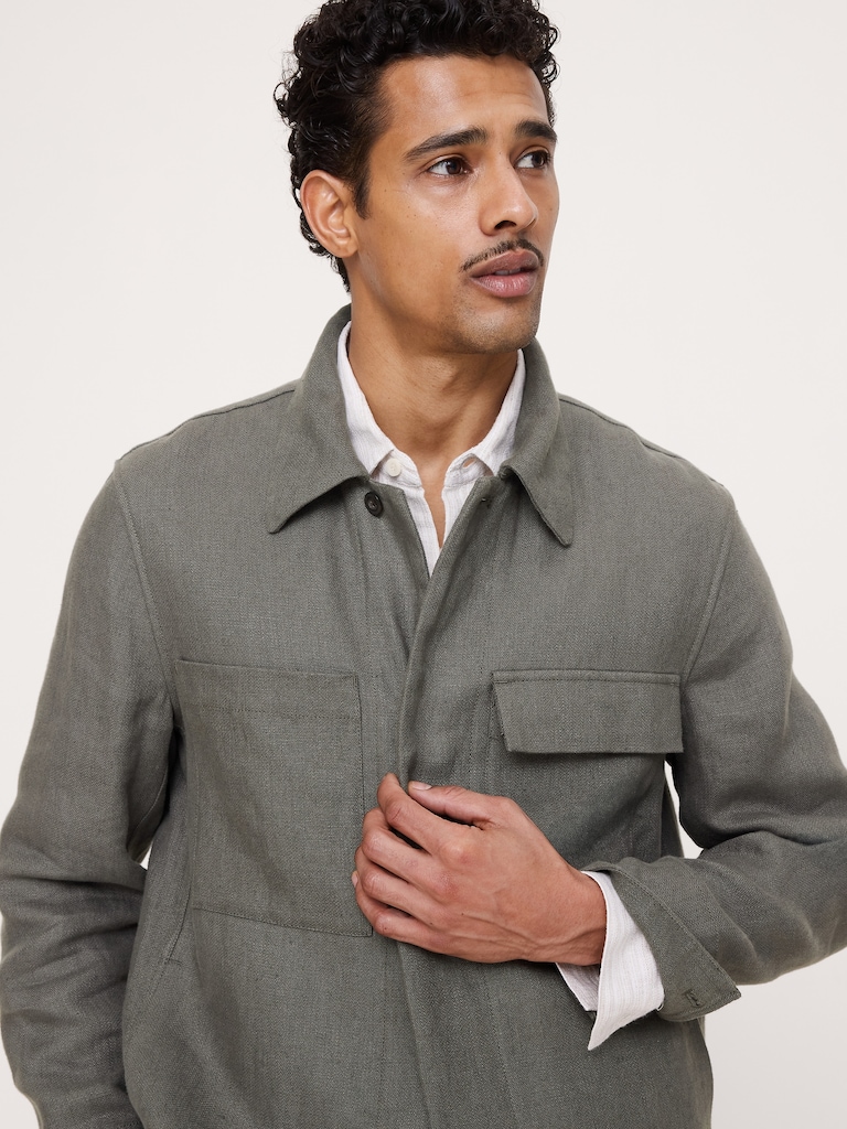 Linen Four-Pocket Shirt Jacket