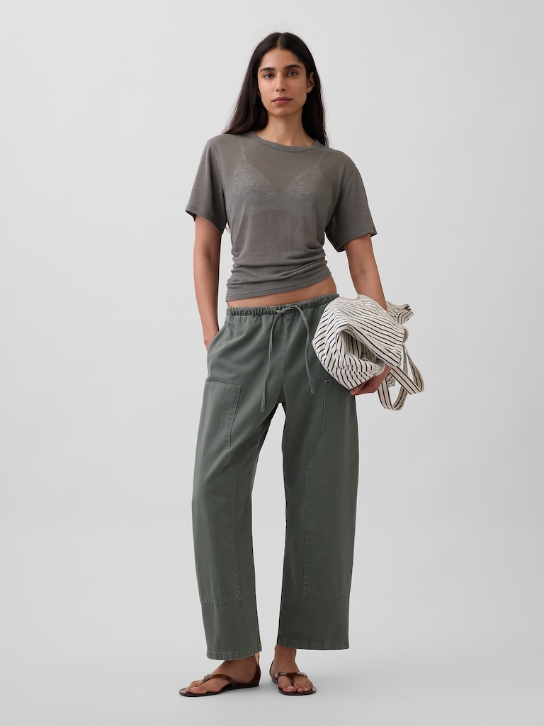 Linen-Blend Relaxed T-Shirt