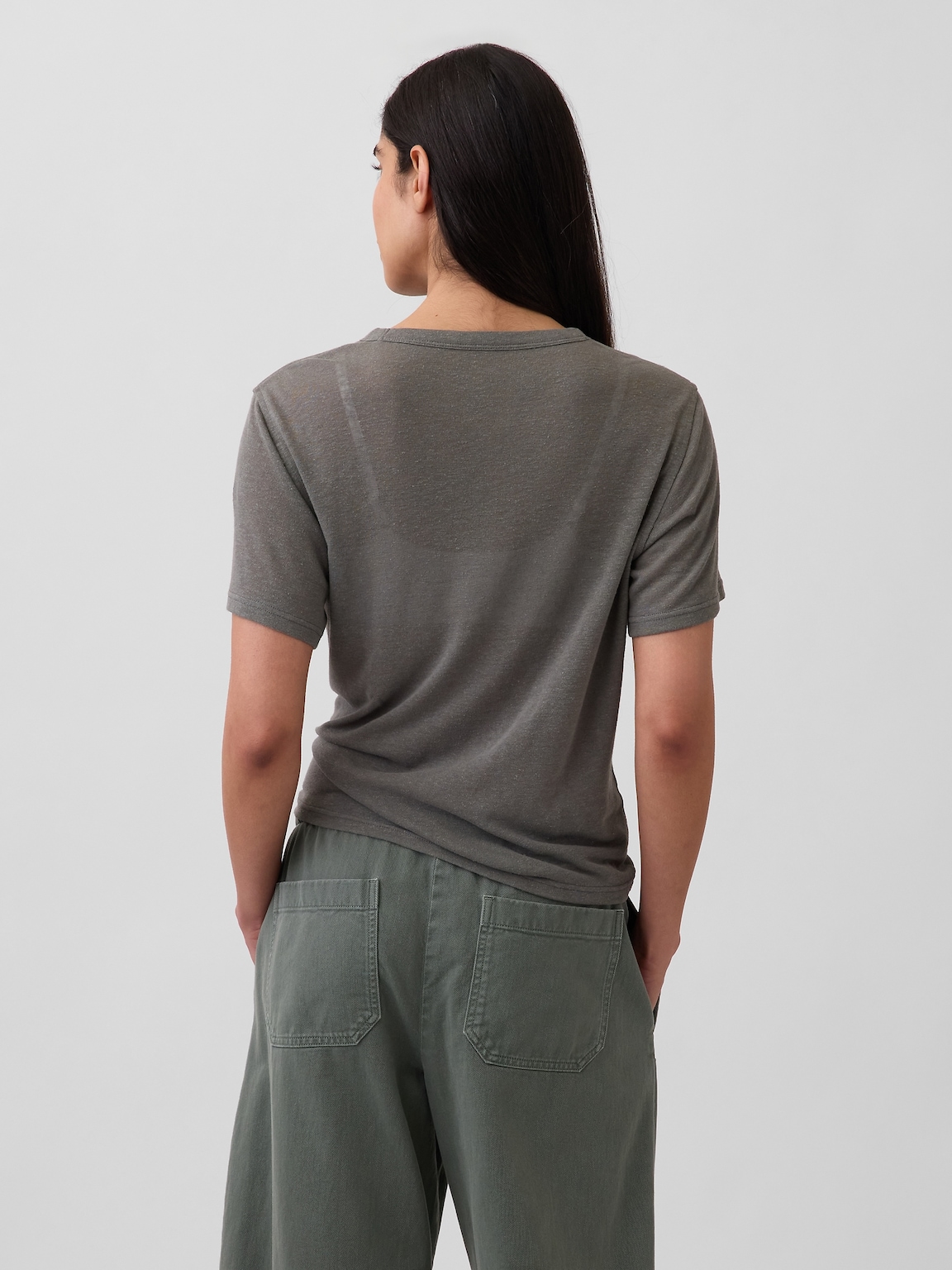 Linen-Blend Relaxed T-Shirt