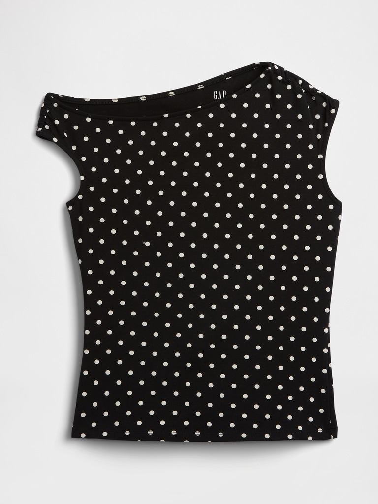 Stretch Jersey Off-Shoulder Top