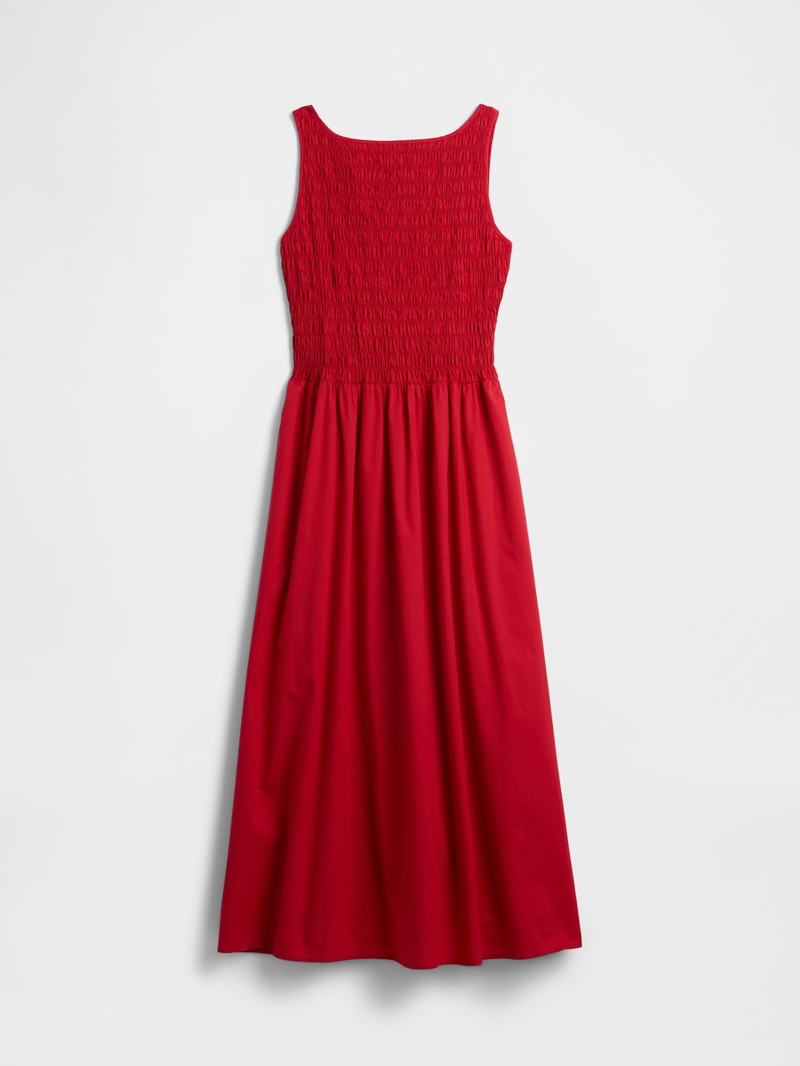 Smocked Boatneck Maxi Dress