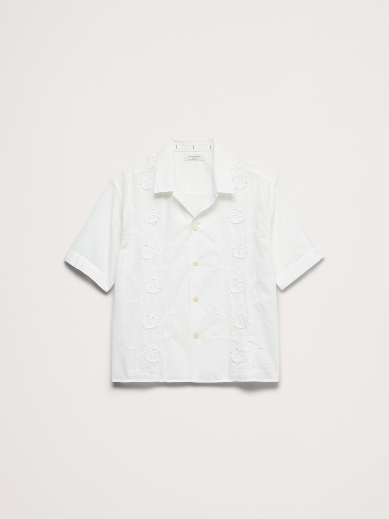 Relaxed-Fit Embroidered Cotton Resort Shirt