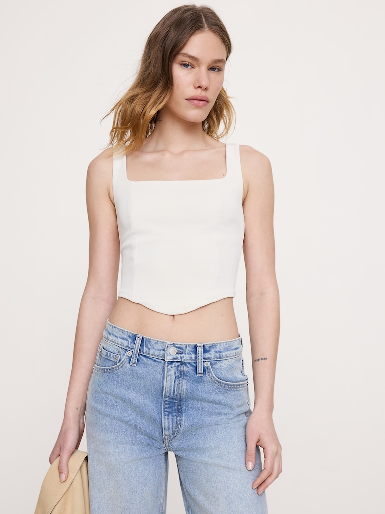 Sculpted-Stretch Corset Tank