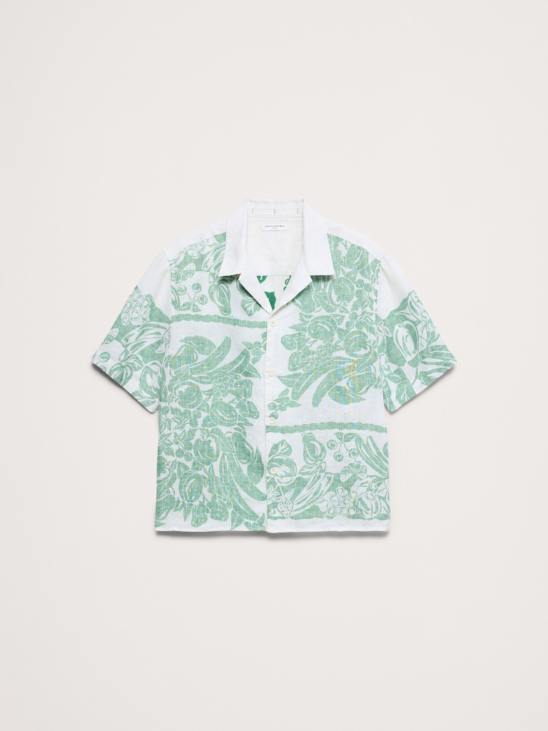 Relaxed-Fit Printed Linen Resort Shirt