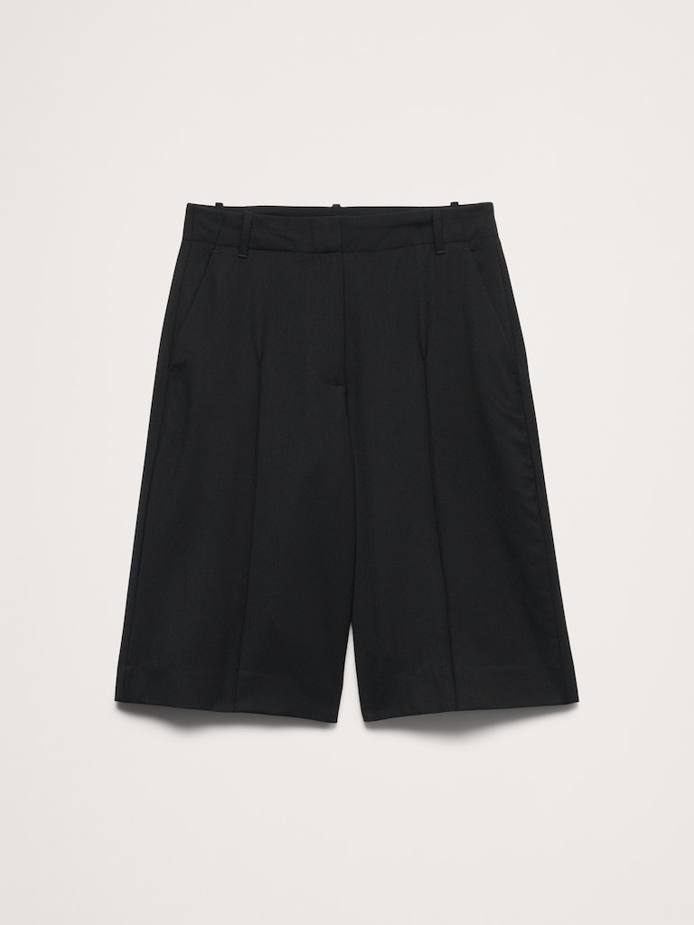 High-Rise Italian Wool Bermuda Short