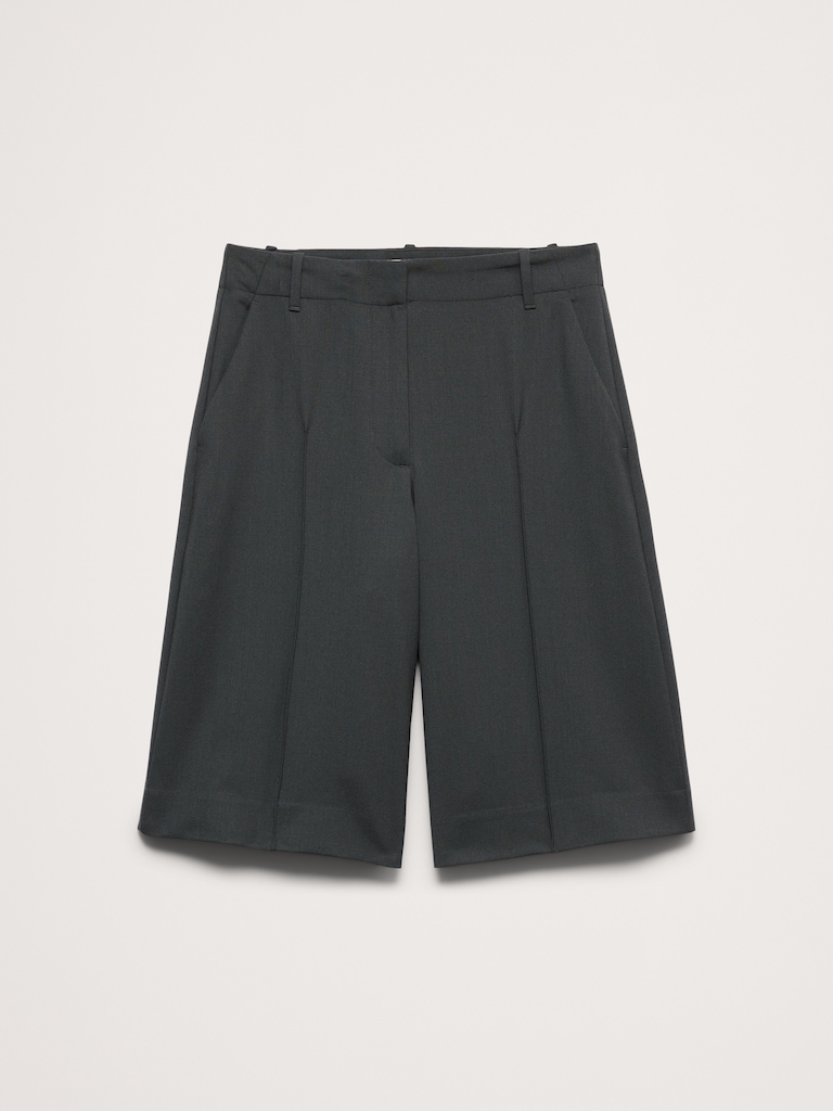 High-Rise Italian Wool Bermuda Short
